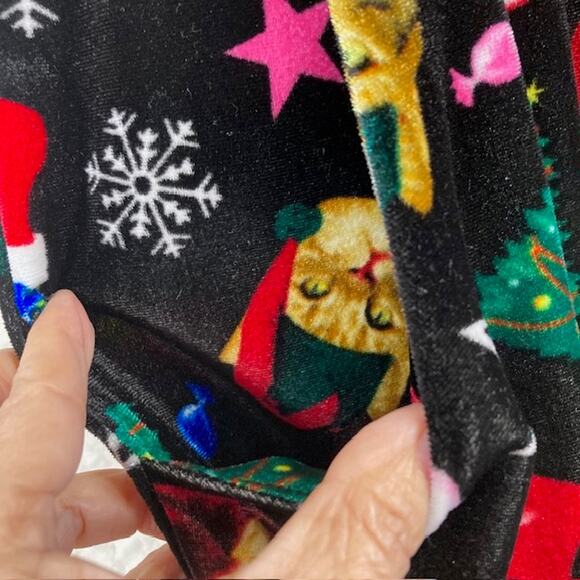 No Boundries, Ugly One Piece Santa Cat Bib Christmas Overalls - Picture 6 of 7